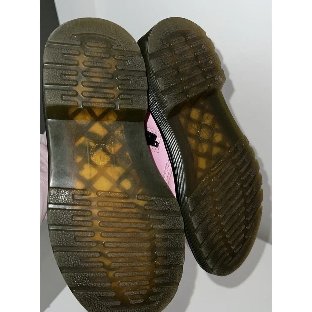 (b1/6)Dr. Martens 1460 Pink Patent Lace Up Combat Boots   Girls Size 12